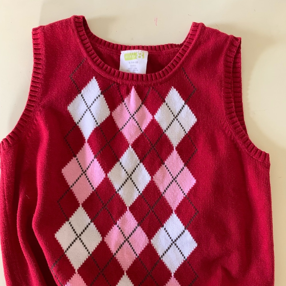 Girls argyle vest